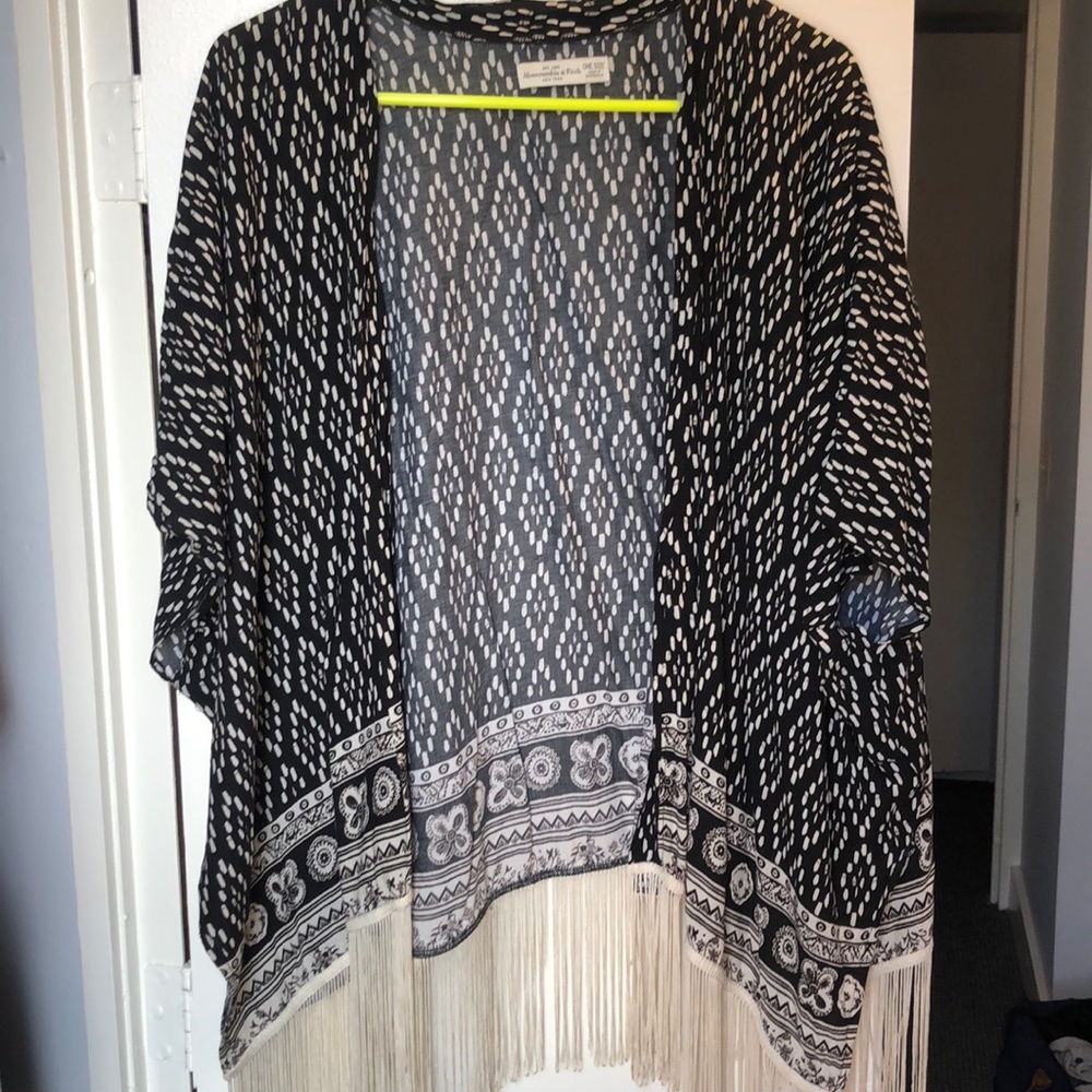 Black & Off White Kimono